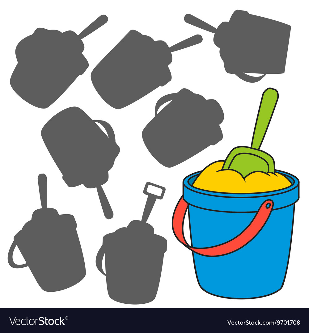 Sand Bucket and shovel Royalty Free Vector Image