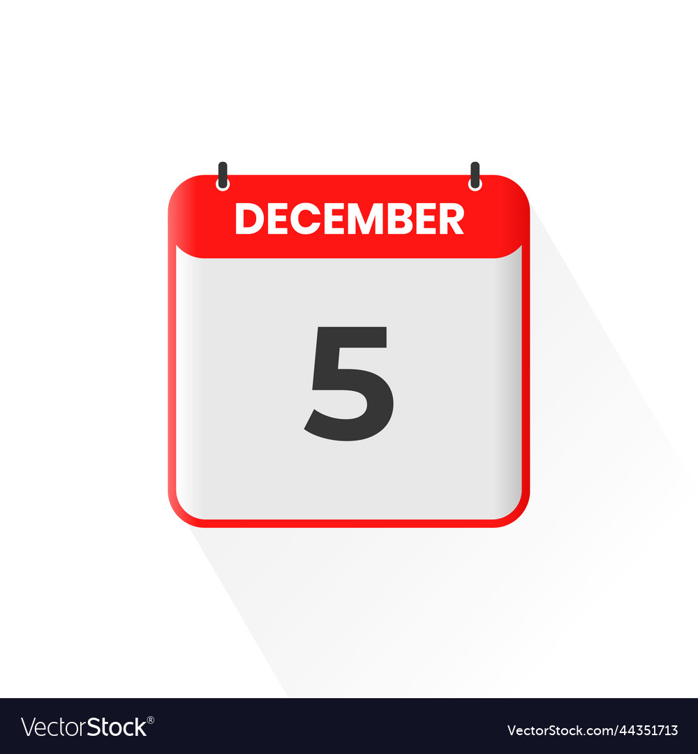 5th december calendar icon 5 Royalty Free Vector Image