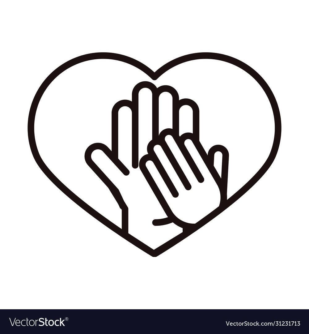 Happy fathers day dad and son hands in heart love Vector Image