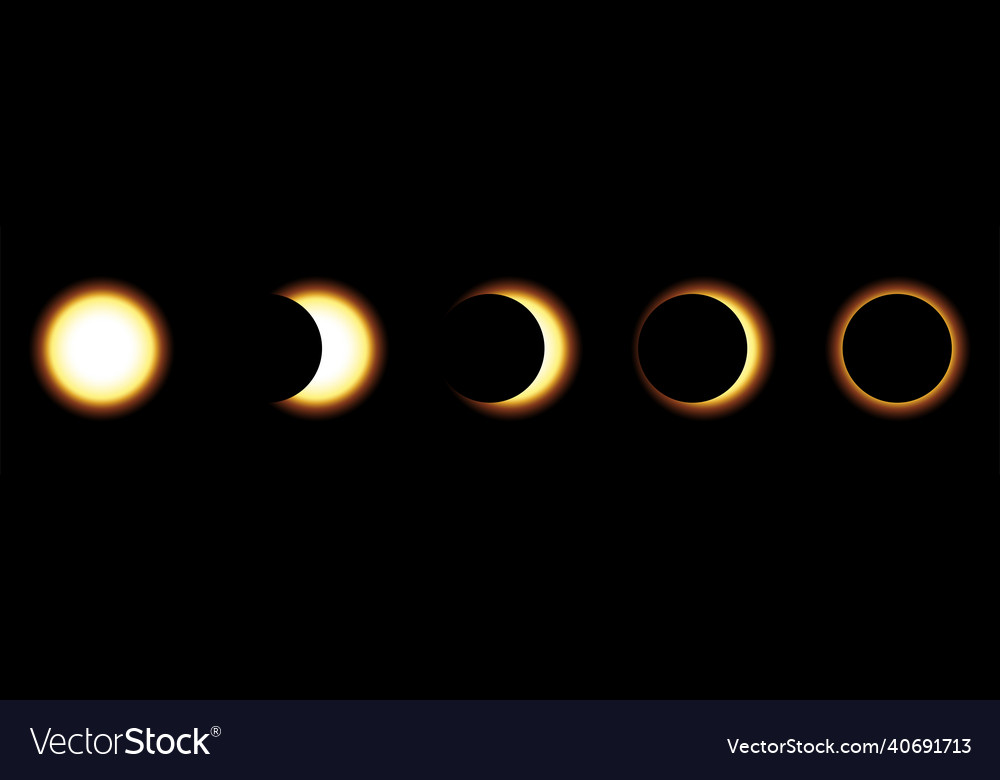 Solar eclipse set Royalty Free Vector Image - VectorStock