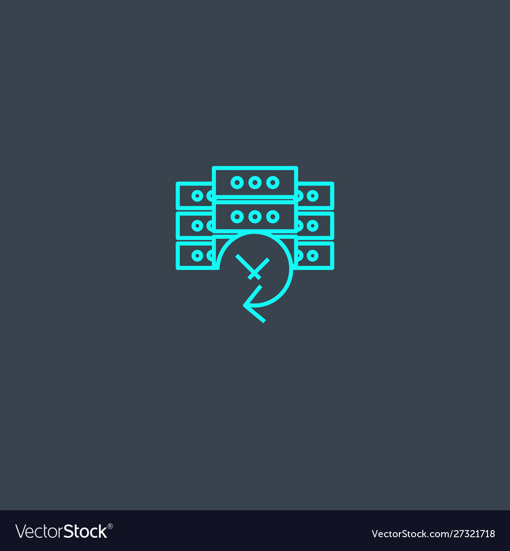 Backup system concept blue line icon simple thin Vector Image