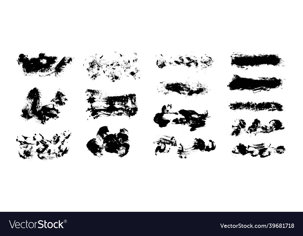 Black paint ink brush strokes textures vector image Black paint ink brush strokes textures