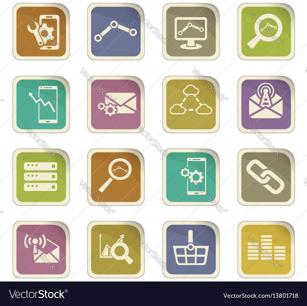 Data analytic icon set Royalty Free Vector Image