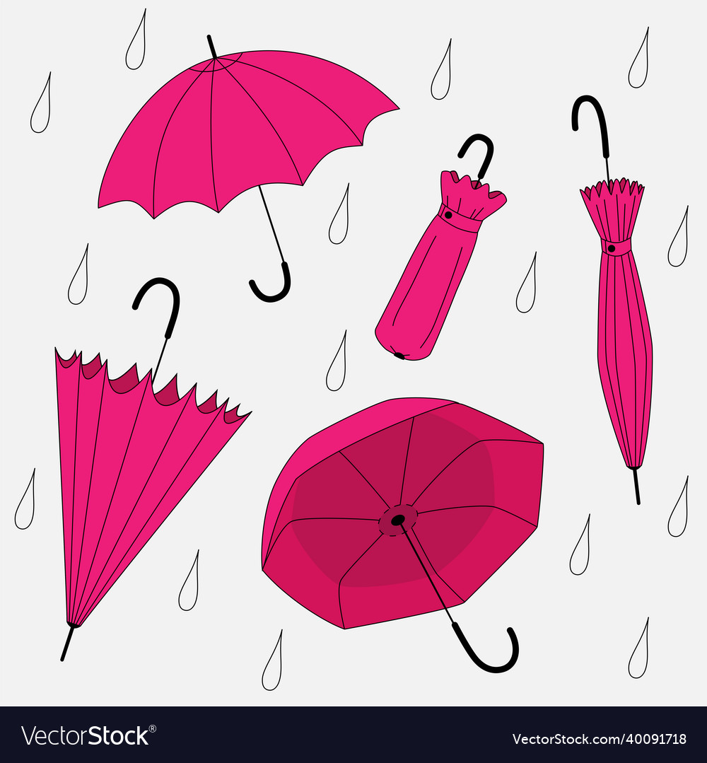 Different Types Of Umbrellas Royalty Free Vector Image