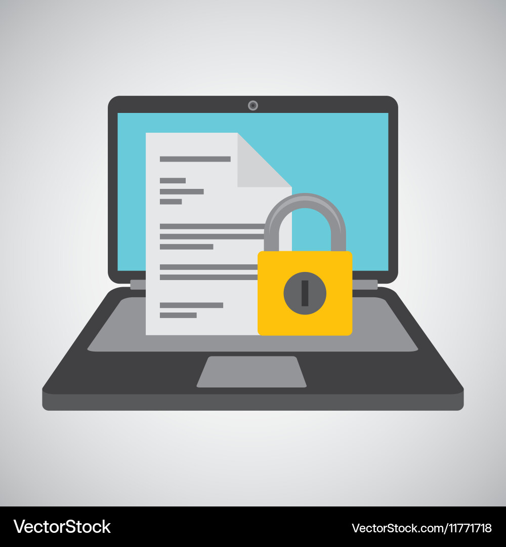Document data protection cyber security Royalty Free Vector