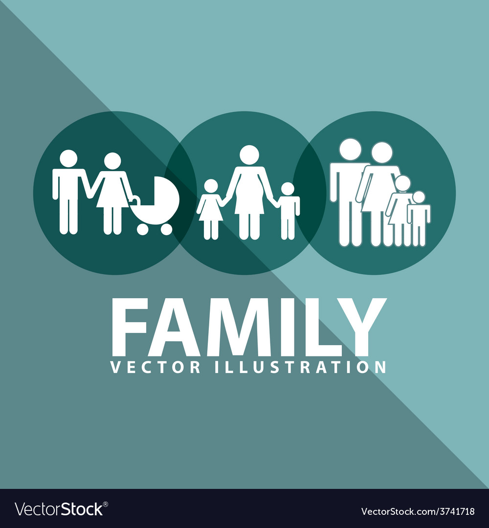 Family silhouettes Royalty Free Vector Image - VectorStock