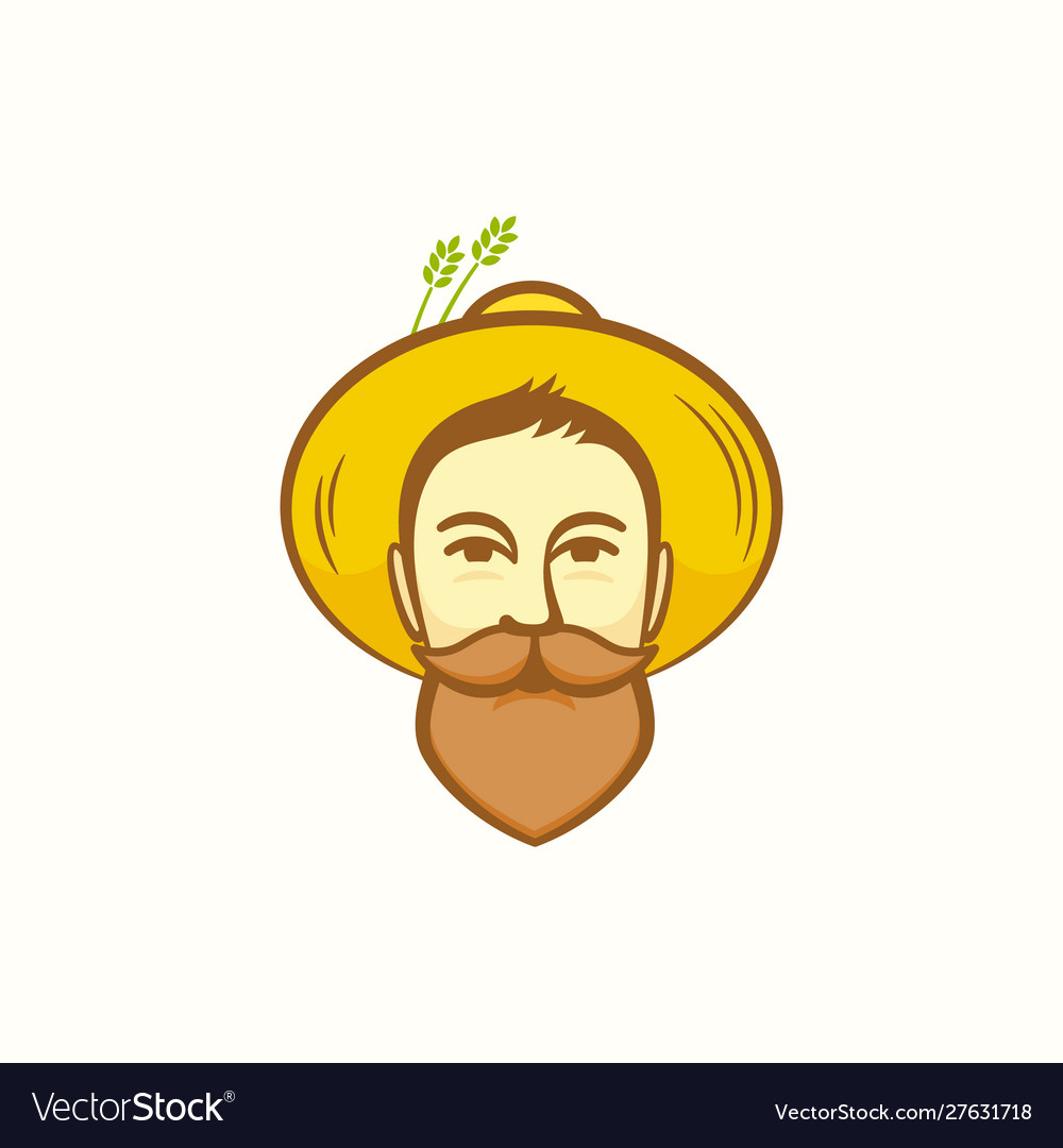 Farmer abstract sign symbol or logo Royalty Free Vector