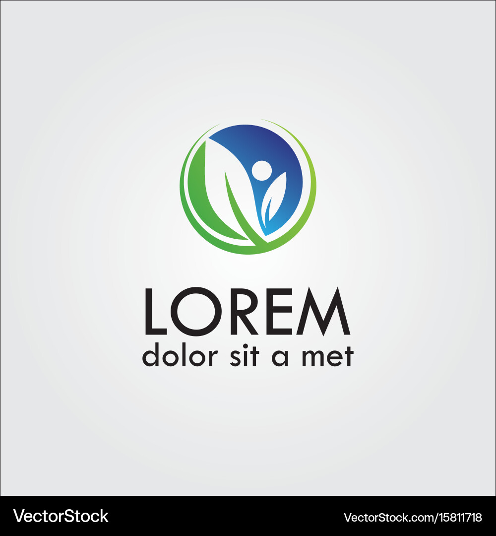 Herb leaf logo Royalty Free Vector Image - VectorStock