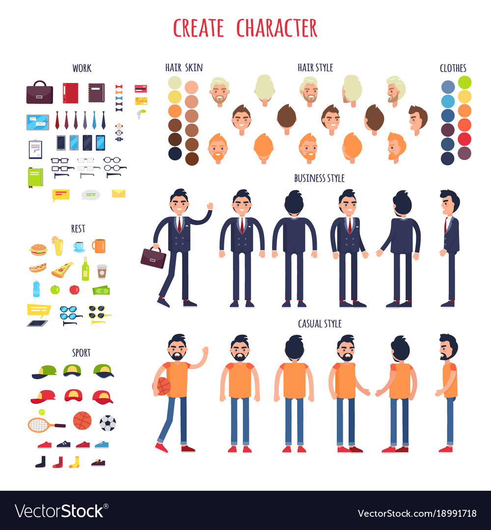 Free: Flat male avatar creator Free Vector 