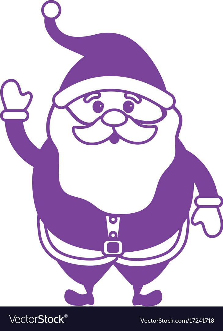 Silhouette santa claus with christmas suit and Vector Image
