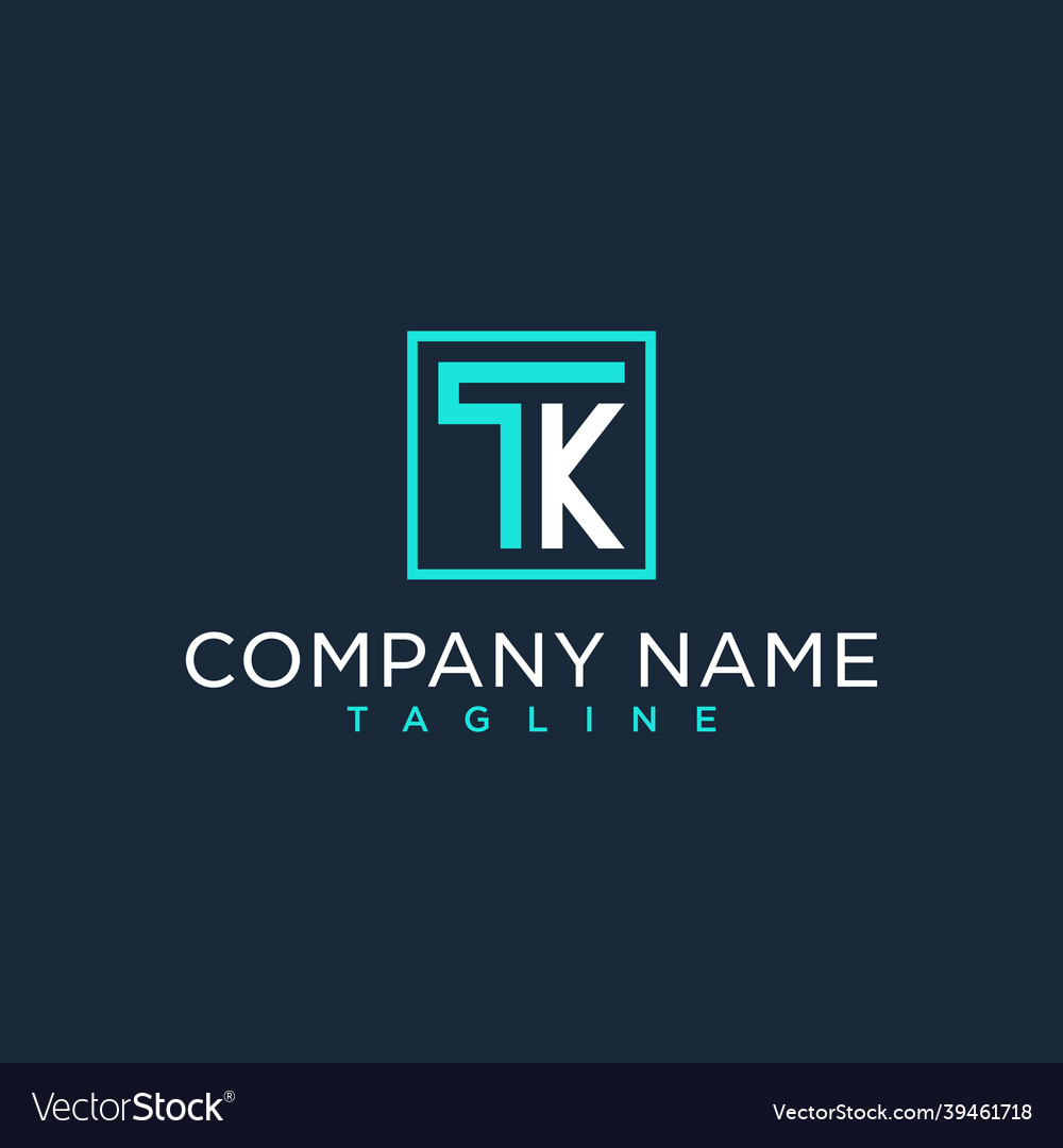 Tk kt initial logo luxury design inspiration vector image Tk kt initial logo luxury design inspiration