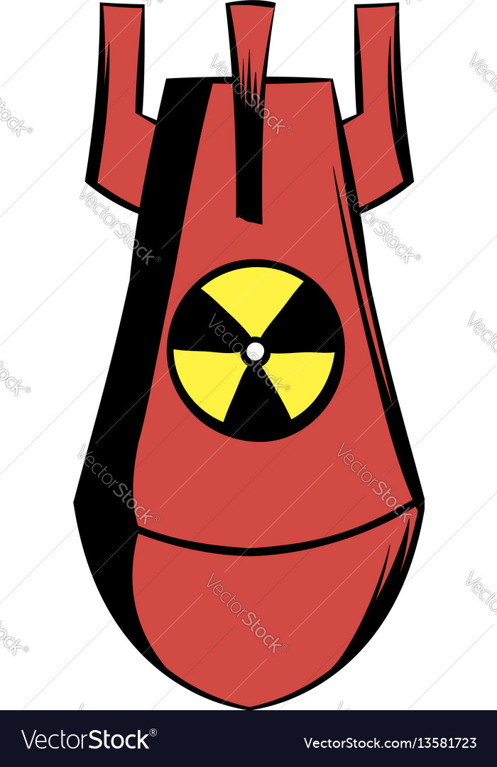 Atomic red bomb icon cartoon Royalty Free Vector Image