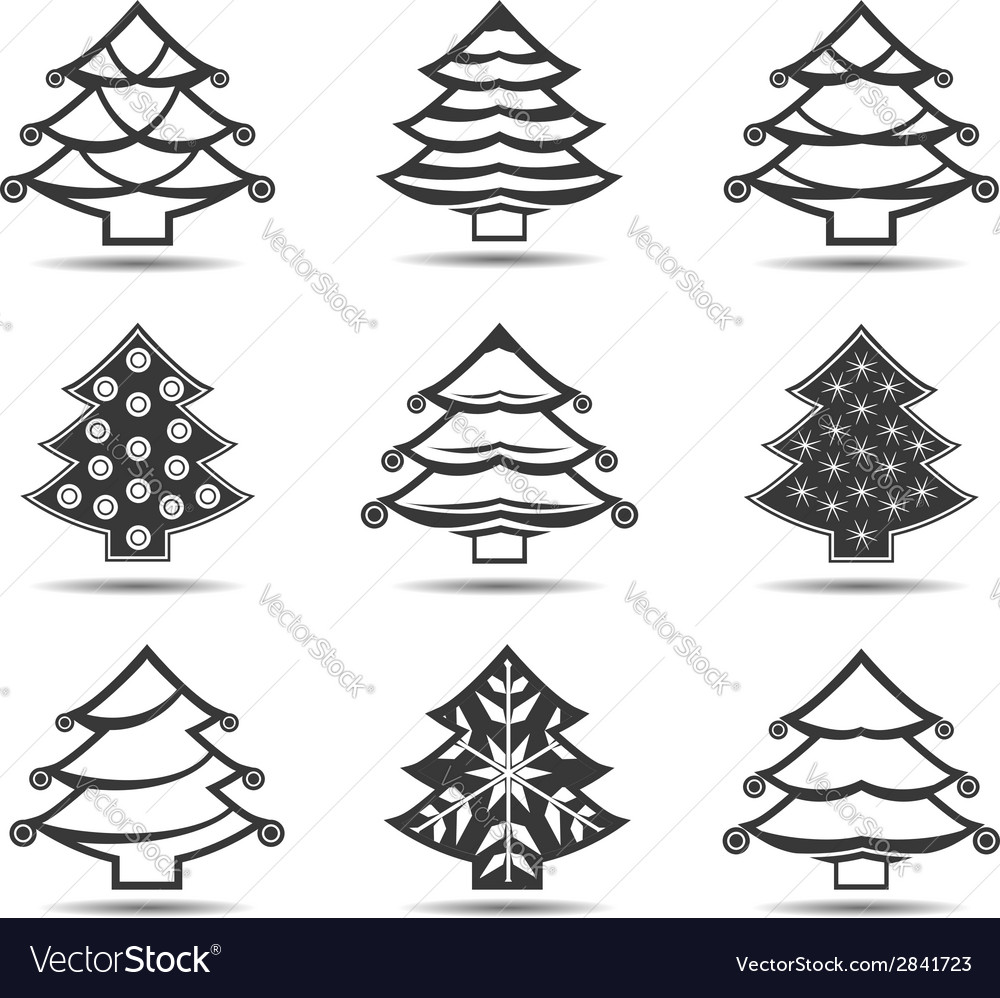 Christmas Trees Royalty Free Vector Image VectorStock