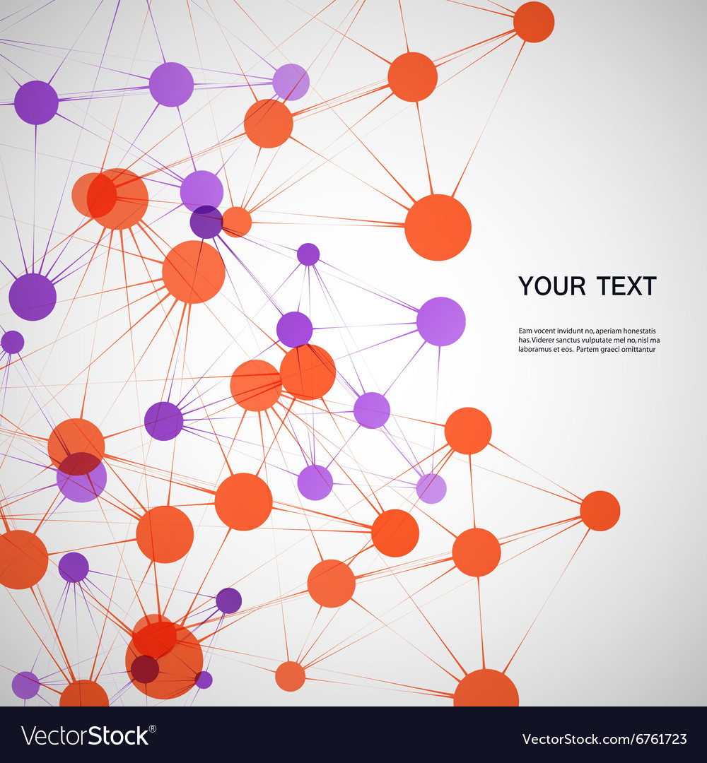 Orange abstract molecule on a white background Vector Image