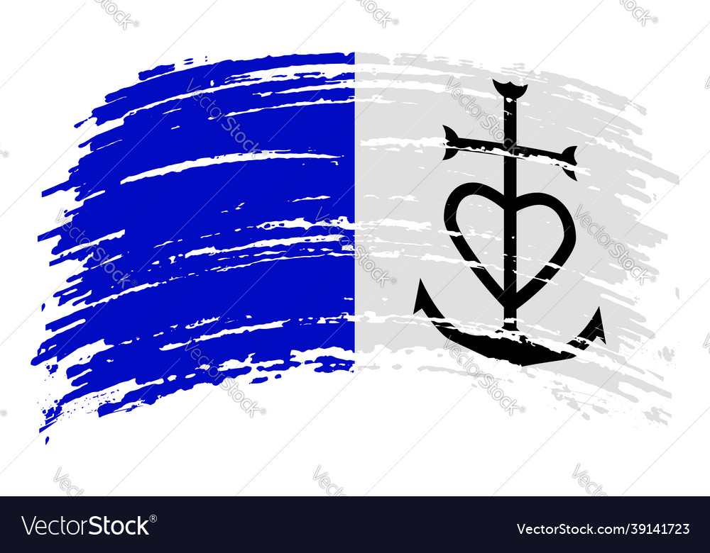 Principality of aiguesmortes flag in grunge brush