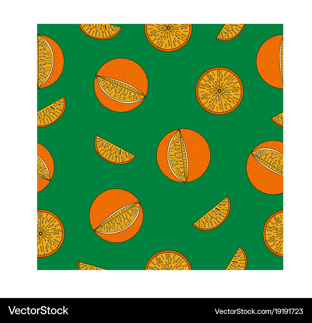 Seamless pattern with oranges Royalty Free Vector Image