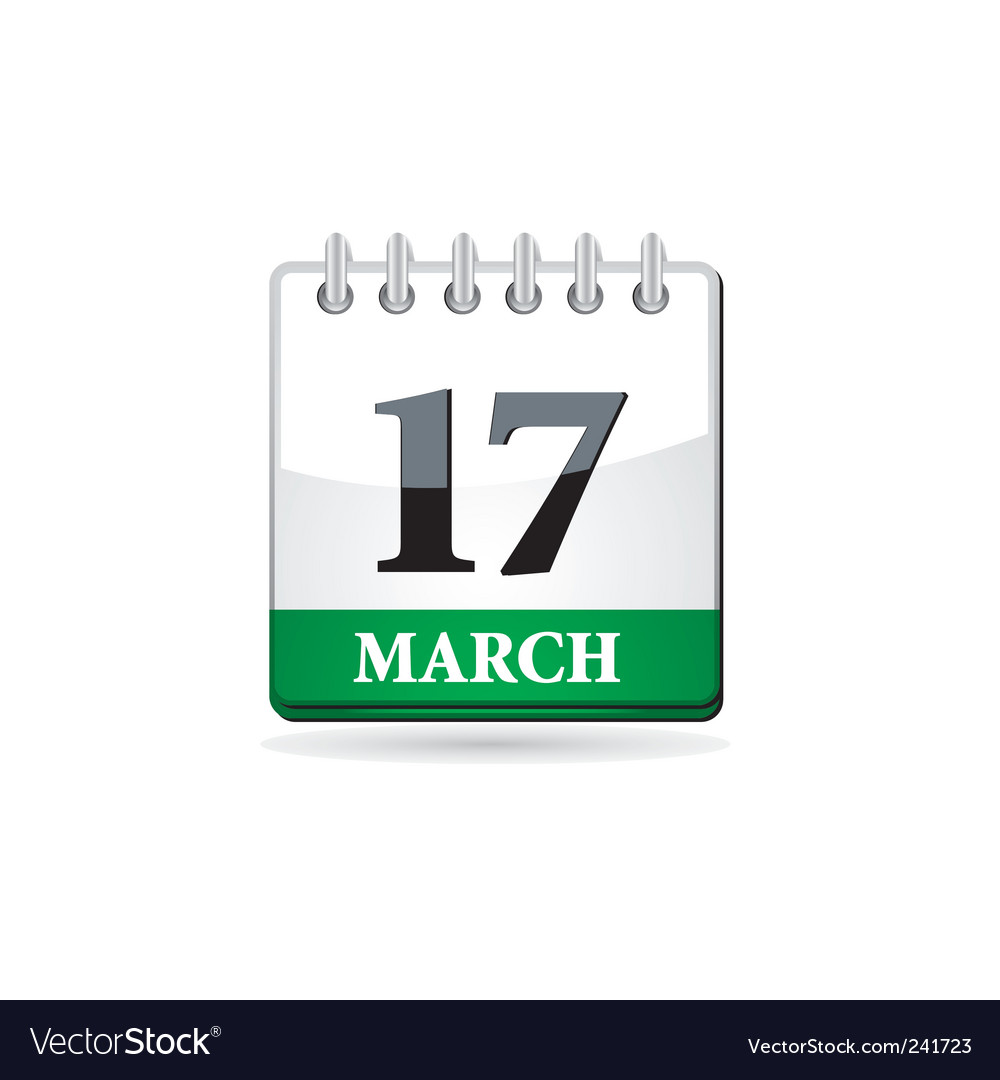 St patrick day calendar Royalty Free Vector Image