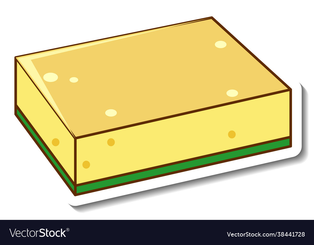 A sticker template with dish sponge isolated Vector Image