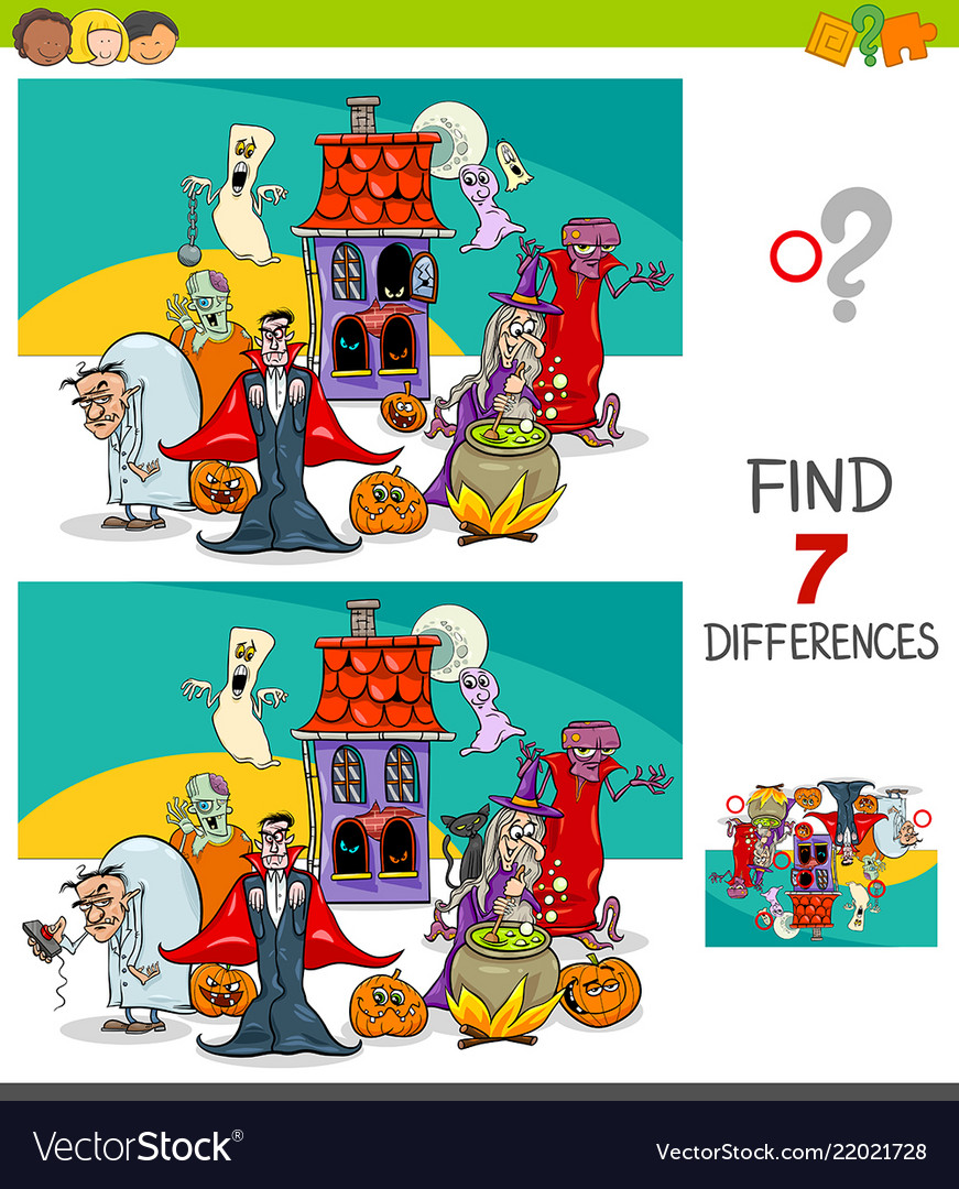 Premium Vector  Educational matching game for kids with spooky halloween  characters