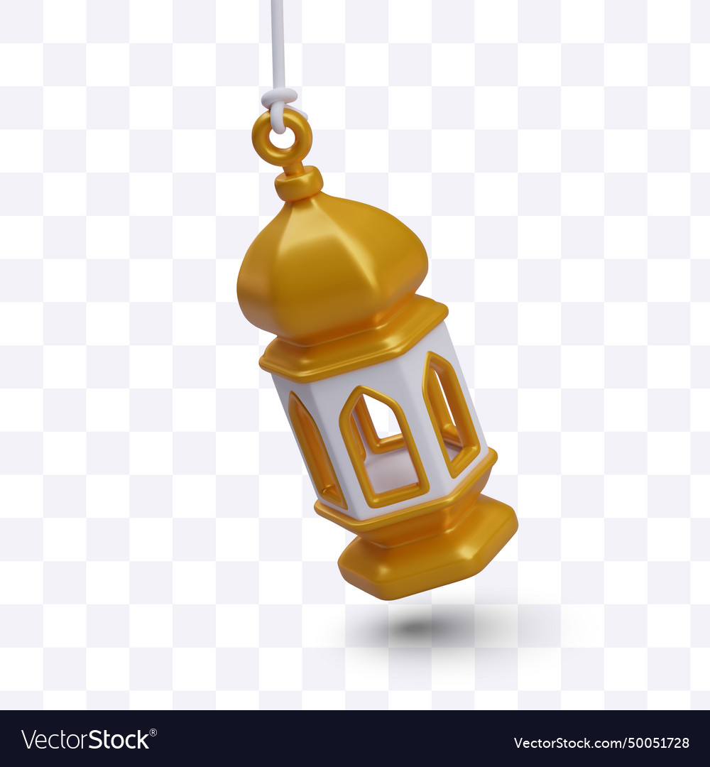 Festive arabic hanging lantern golden traditional Vector Image