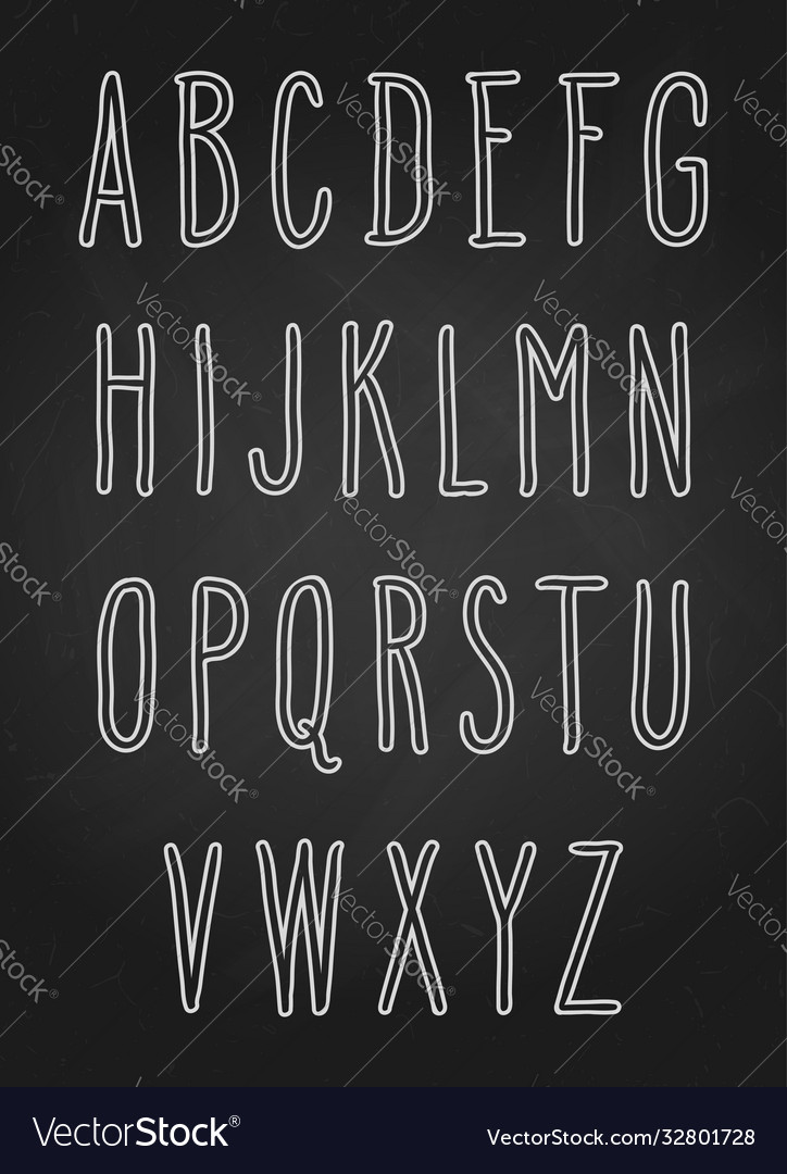 Hand drawn full abc set Royalty Free Vector Image