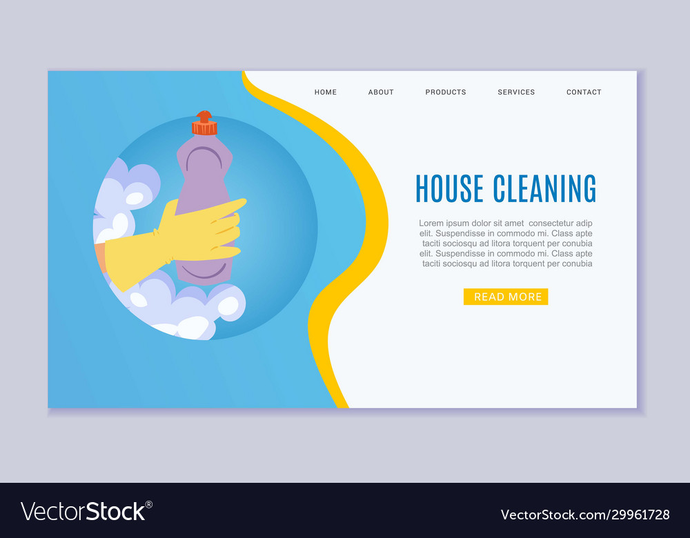 House cleaning service web template cartoon Vector Image