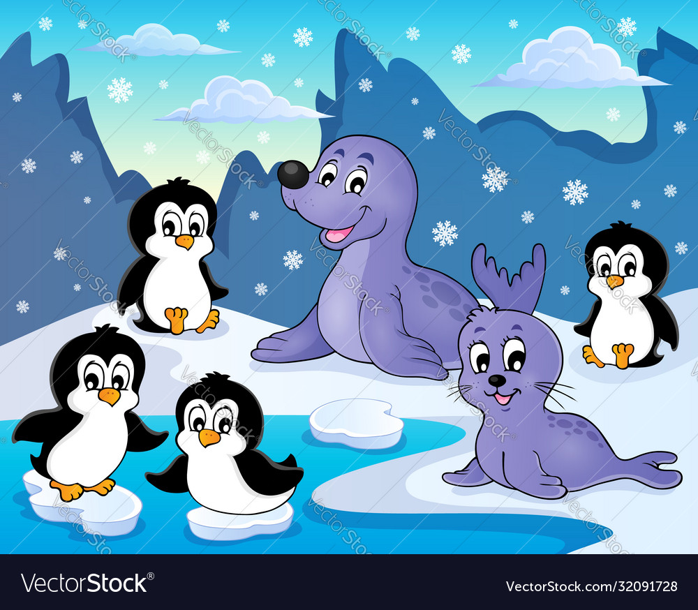 Seals and penguins theme image 2 Royalty Free Vector Image