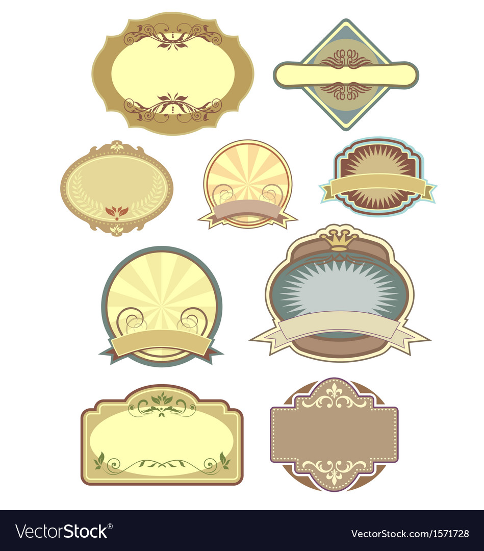 Vintage labels collection 3 Royalty Free Vector Image