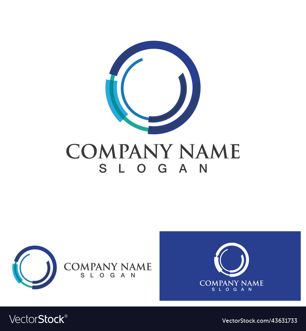 C circle ring logo template icon Royalty Free Vector Image