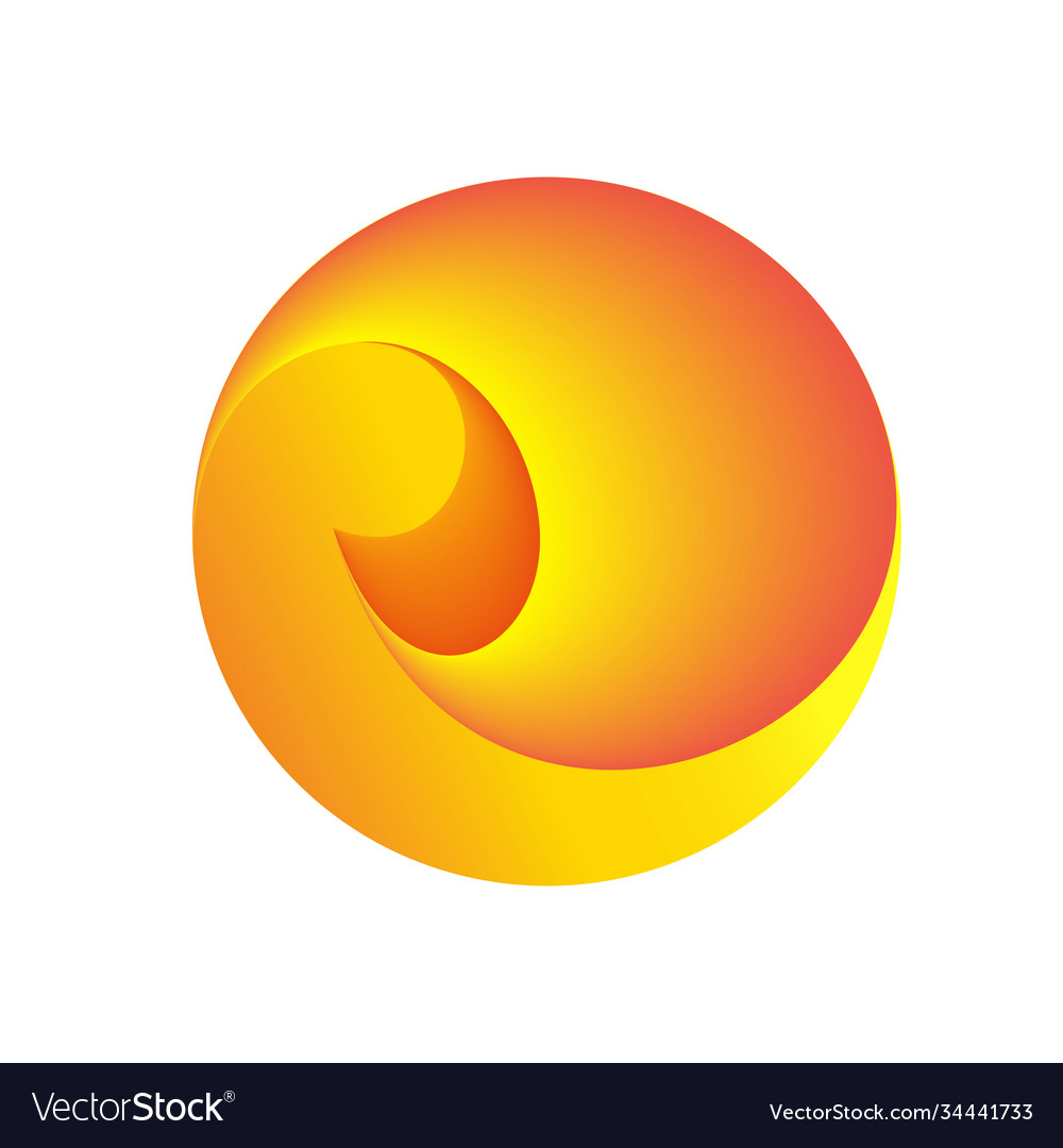 Curl inside circle loop swirl going Royalty Free Vector