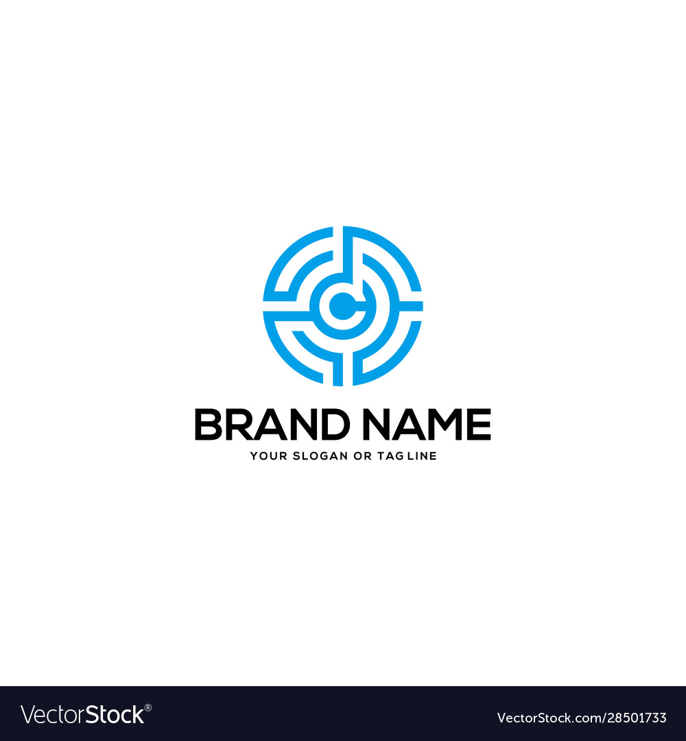 Logo design for letter c and crypto Royalty Free Vector