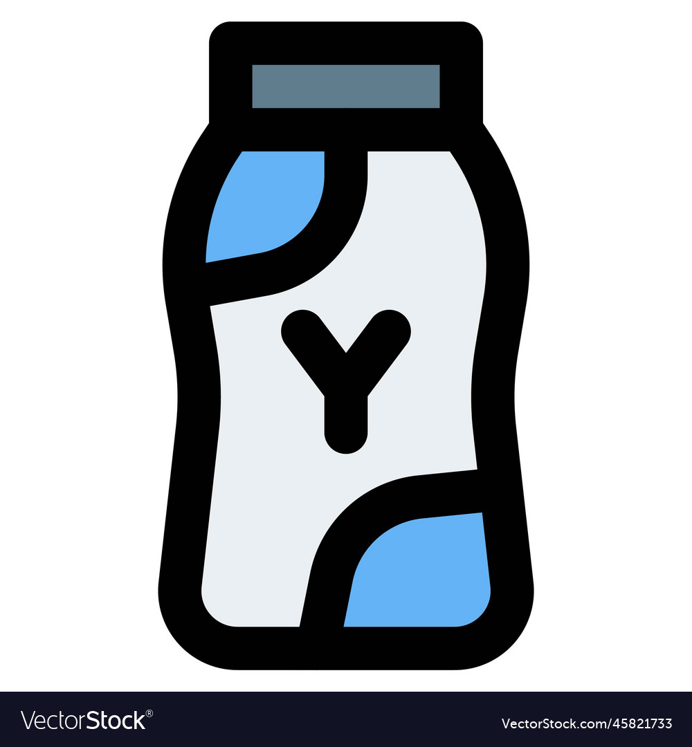 Seal packed bottle filled with yogurt drink Vector Image