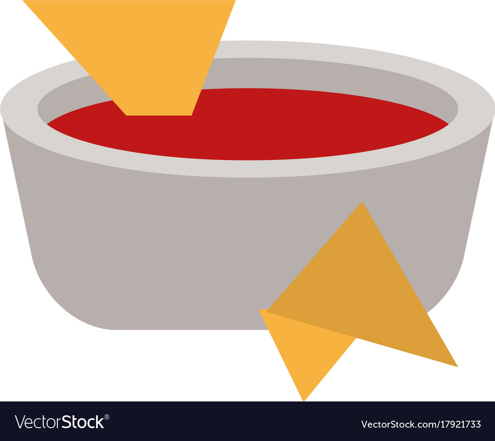 Tortilla chips with salsa icon image Royalty Free Vector