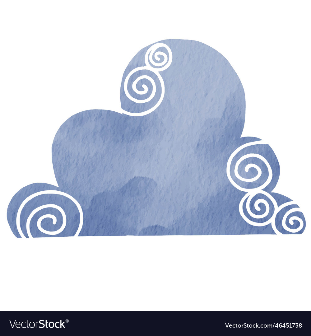 Abstract blue cloud watercolor Royalty Free Vector Image