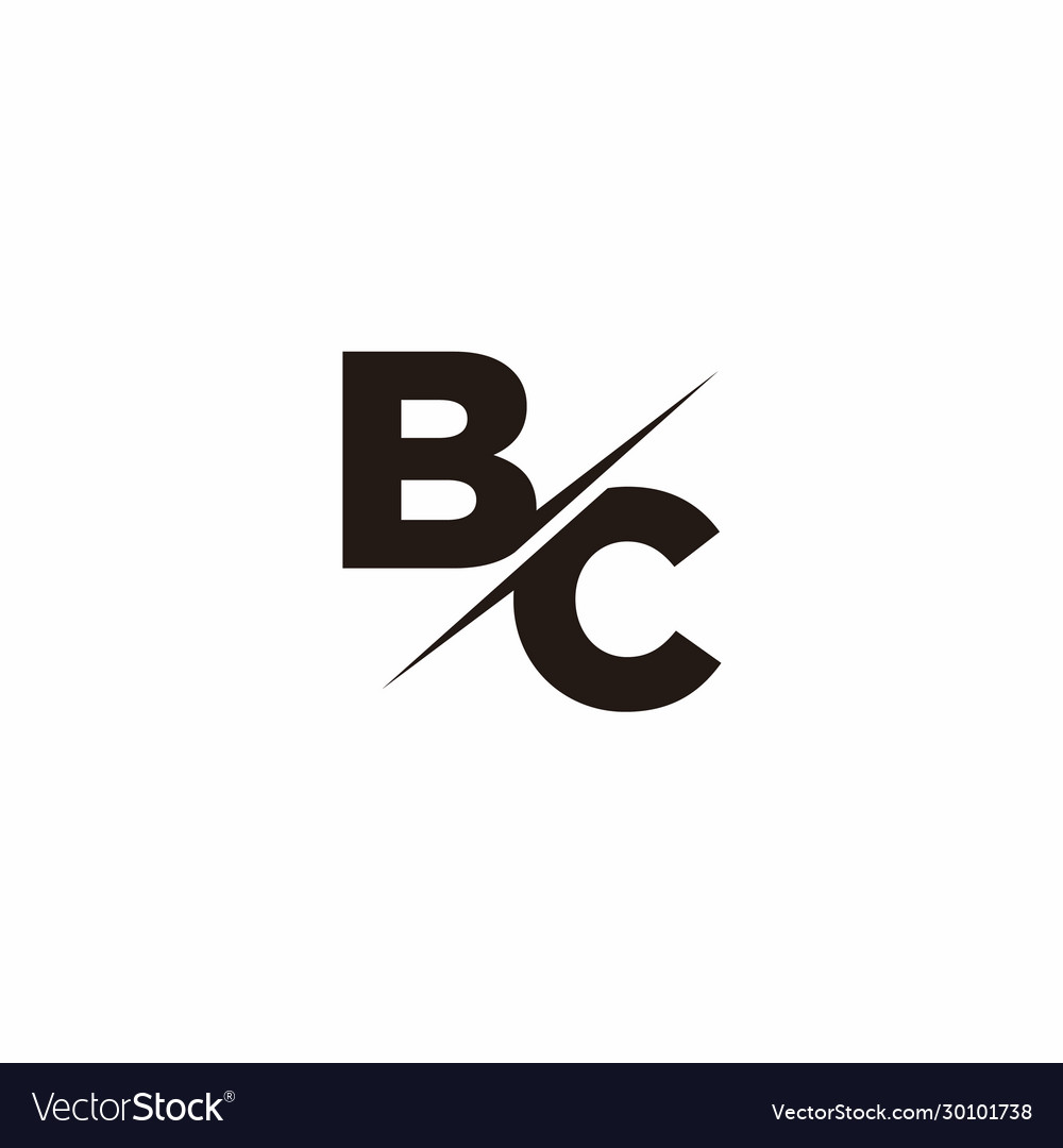 Bc logo letter monogram slash with modern Vector Image