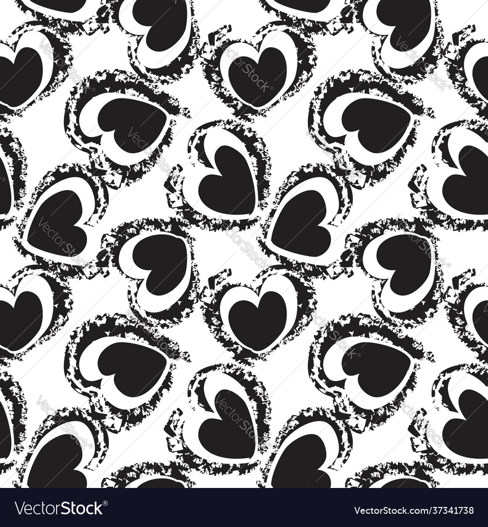 Black and white heart shaped brush stroke Vector Image