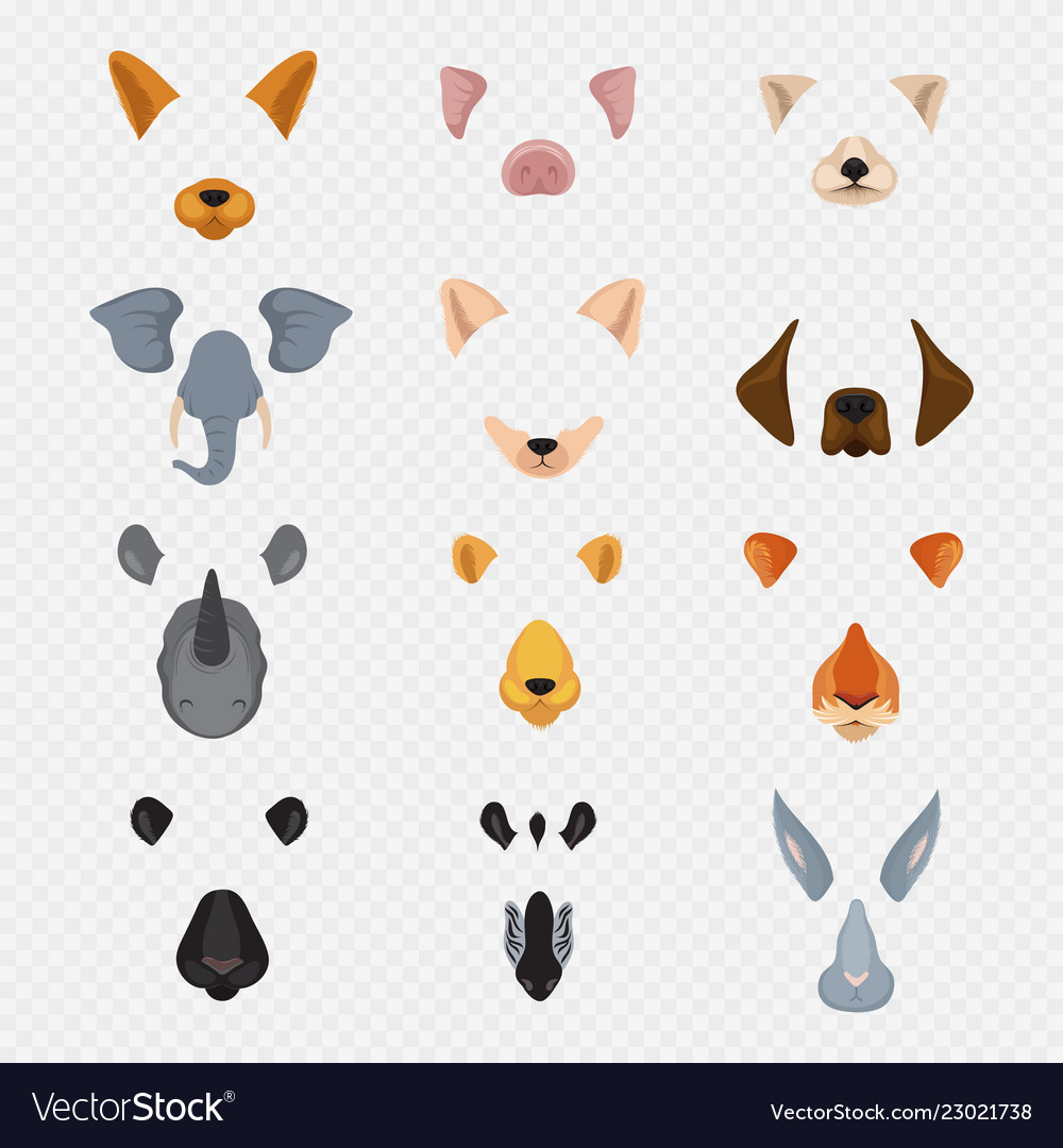 Video Mobile Chat Animal Faces Cartoon Animals Vector Image