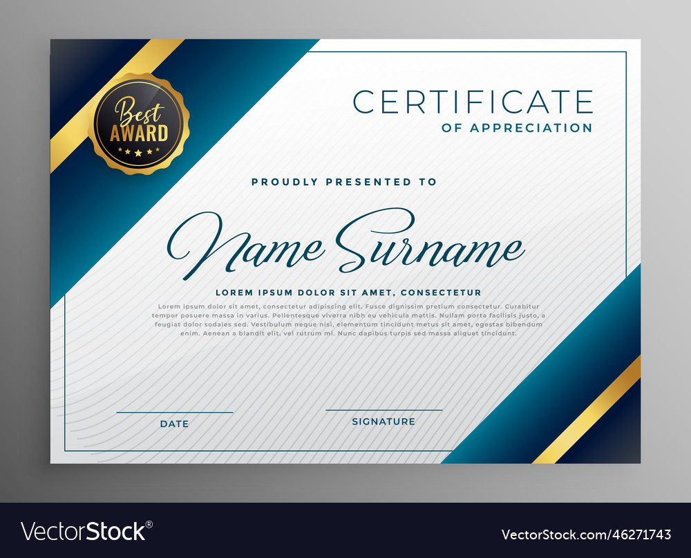 Award diploma certificate template design Vector Image