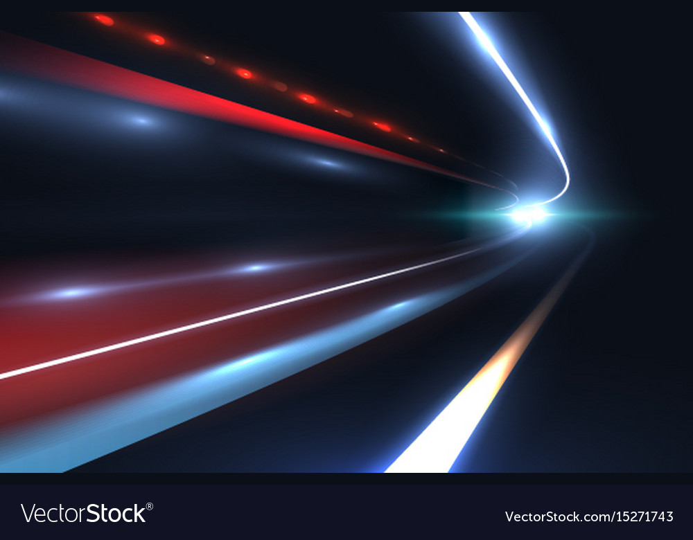 Car speed lines light trails tragic of long Vector Image
