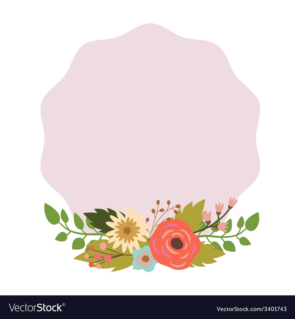 Elegant frame with bouquet Royalty Free Vector Image