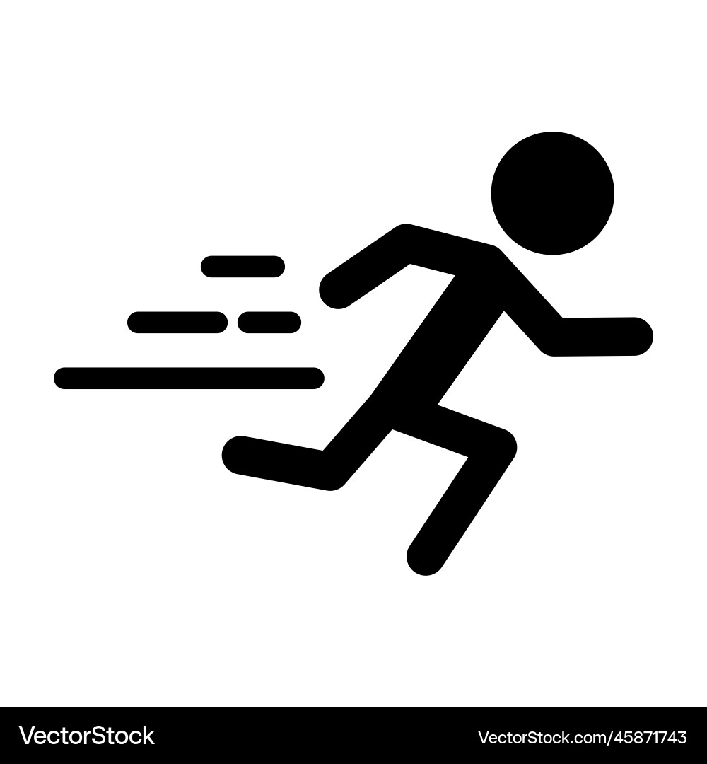Moving person silhouette icon Royalty Free Vector Image