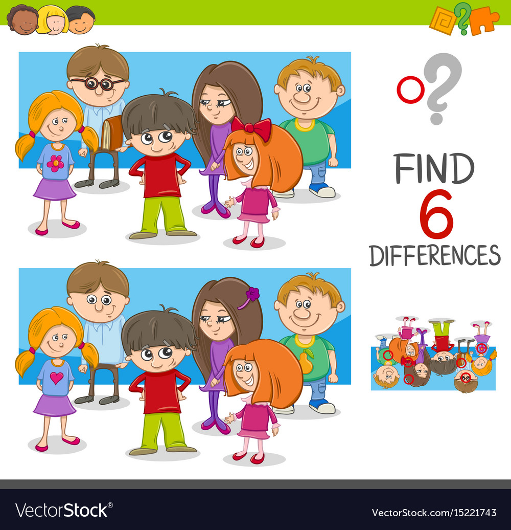 Spot the differences activity Royalty Free Vector Image