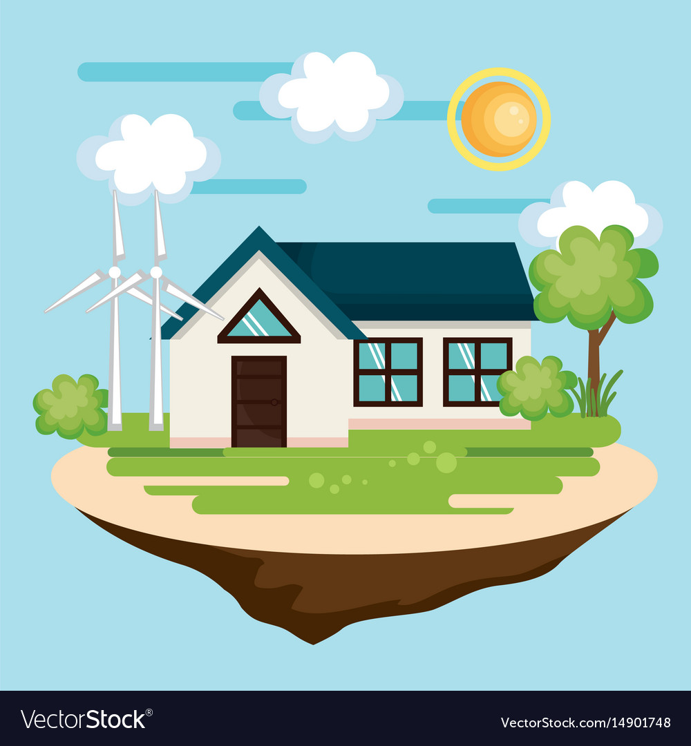 Eco friendly house design Royalty Free Vector Image