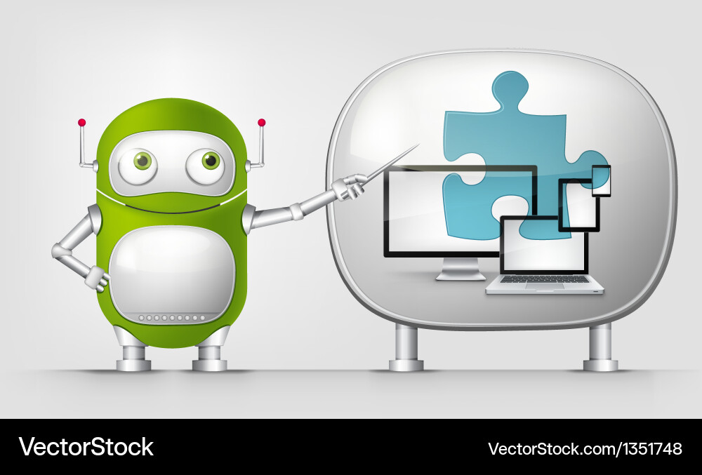 Green robot Royalty Free Vector Image - VectorStock