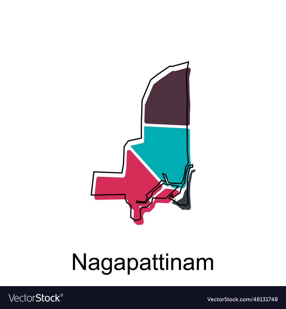 Nagapattinam city of india country map Royalty Free Vector