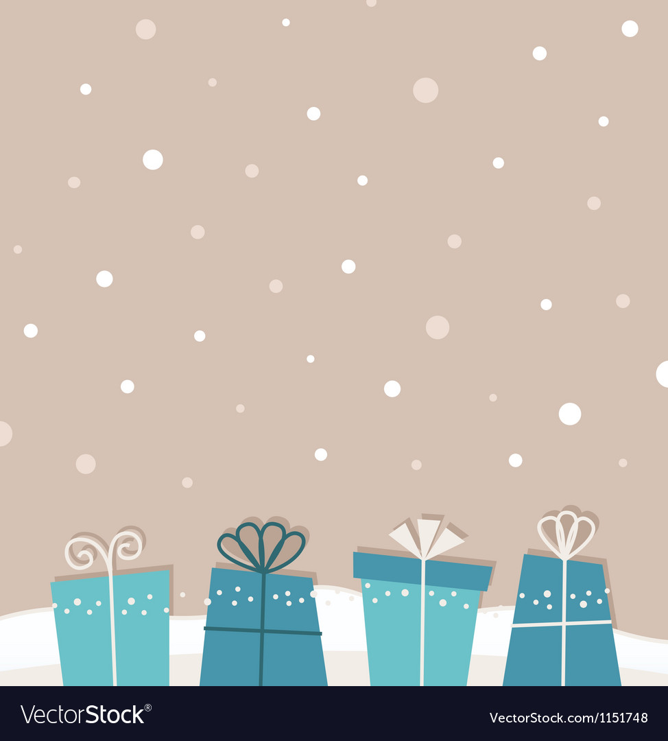 retro christmas snowing background with gifts gifts background