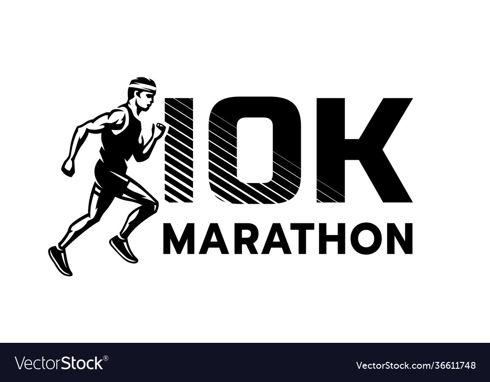 Running marathon 10 thousand participants logo Vector Image