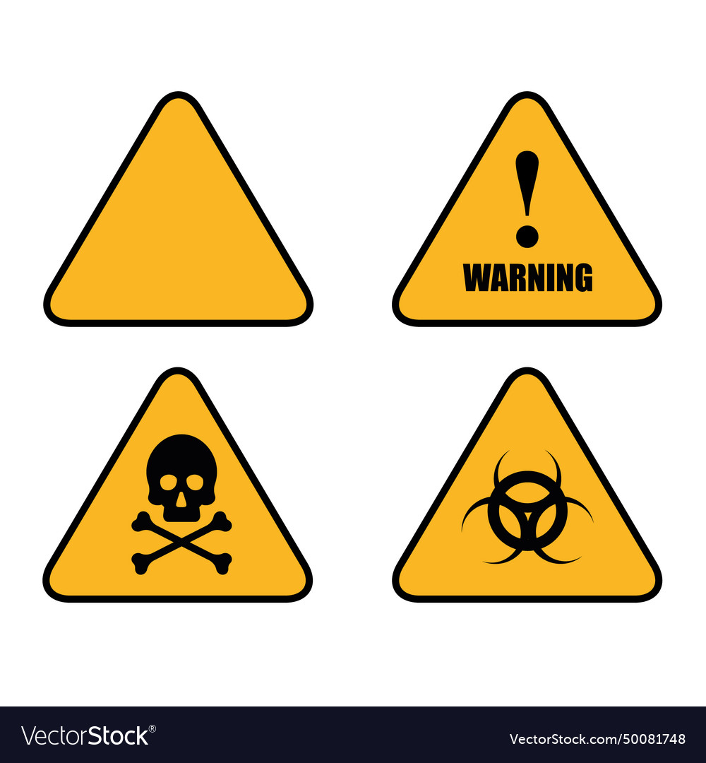 Three Triangle Hazard Signs Royalty Free Vector Image