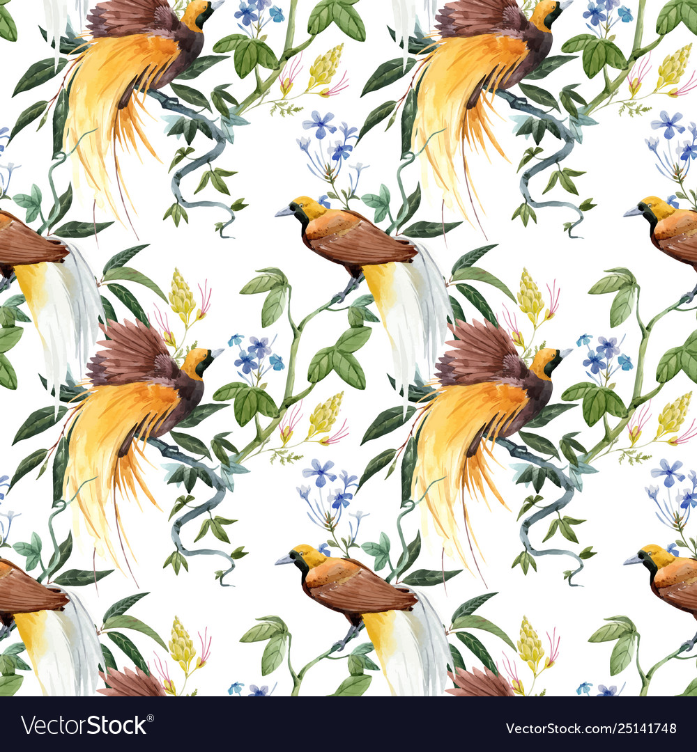 Watercolor tropical seamless pattern Royalty Free Vector