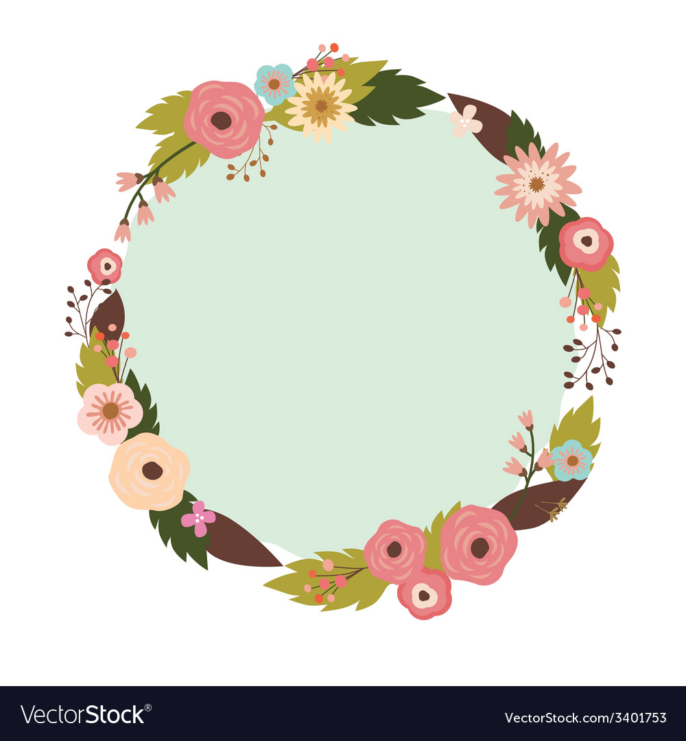 Elegant floral wreath Royalty Free Vector Image